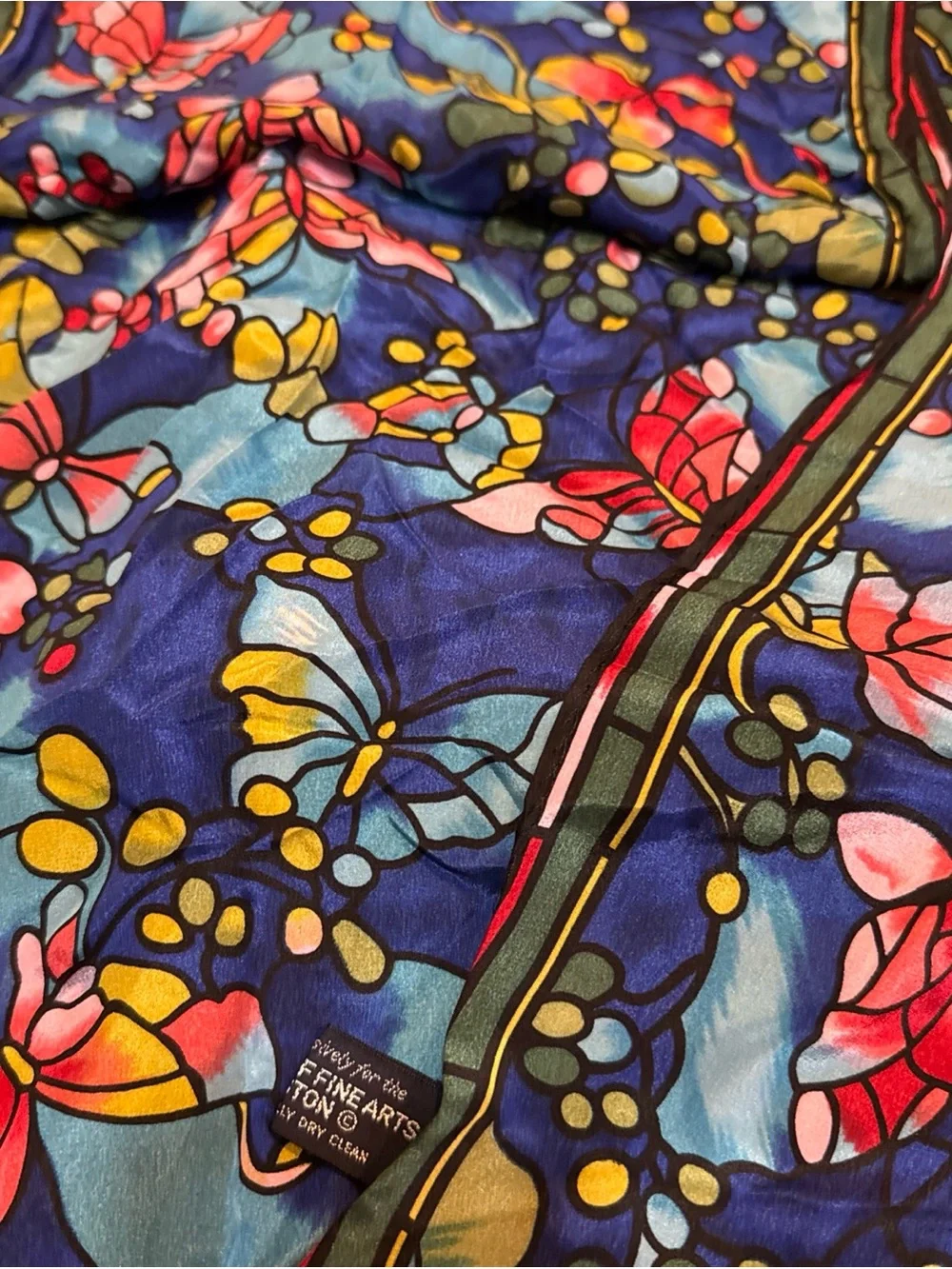 Vintage Floral silk scarf